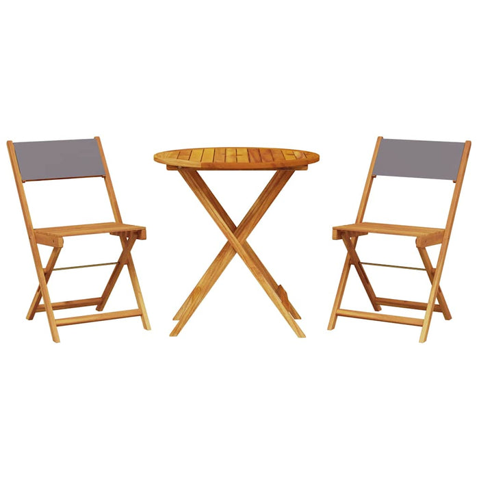 Set mobilier bistro, 3 piese, textil antracit/lemn masiv - WALTI WALTI