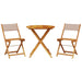 Set mobilier bistro, 3 piese, textil taupe/lemn masiv - WALTI WALTI