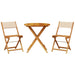 Set mobilier bistro, 3 piese, textil bej/lemn masiv - WALTI WALTI