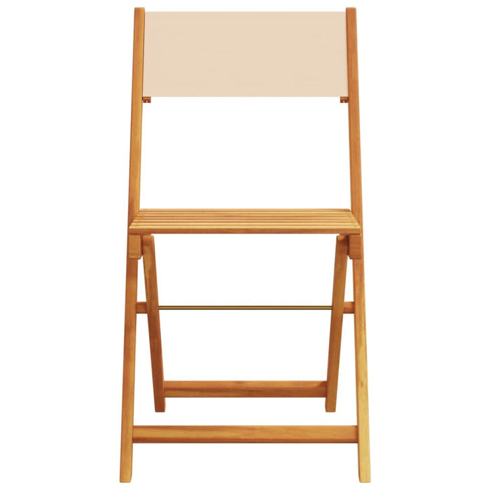 Set mobilier bistro, 3 piese, textil bej/lemn masiv - WALTI WALTI