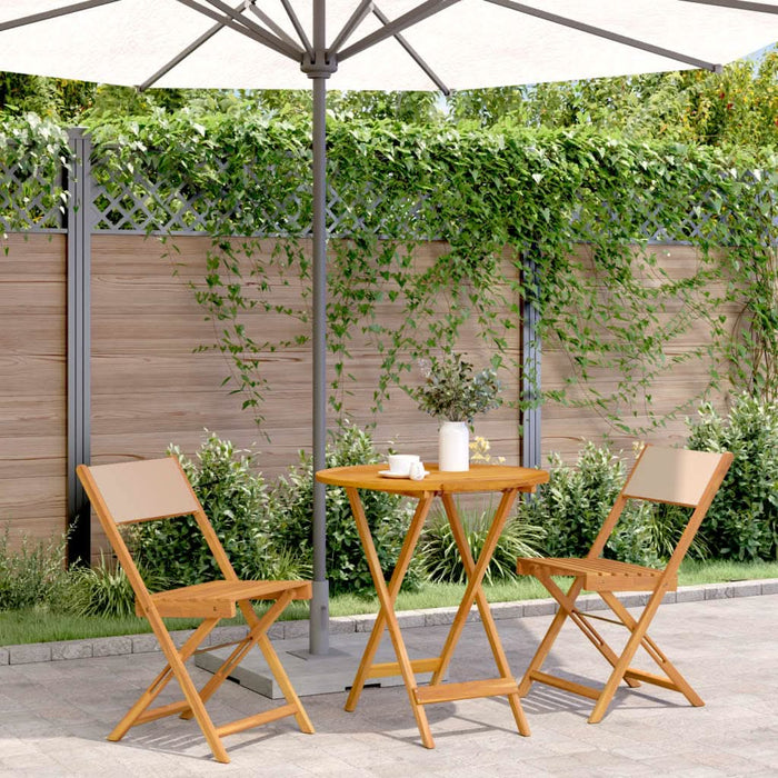 Set mobilier bistro, 3 piese, textil bej/lemn masiv - WALTI WALTI