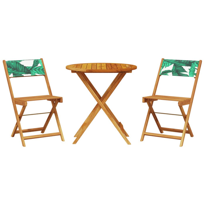 Set mobilier bistro, 3 piese, textil model frunze/lemn masiv - WALTI WALTI