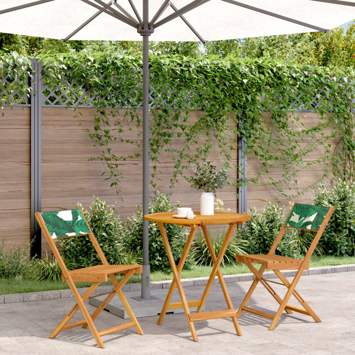 Set mobilier bistro, 3 piese, textil model frunze/lemn masiv - WALTI WALTI
