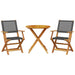 Set mobilier bistro, 3 piese, negru, poliratan și lemn masiv - WALTI WALTI