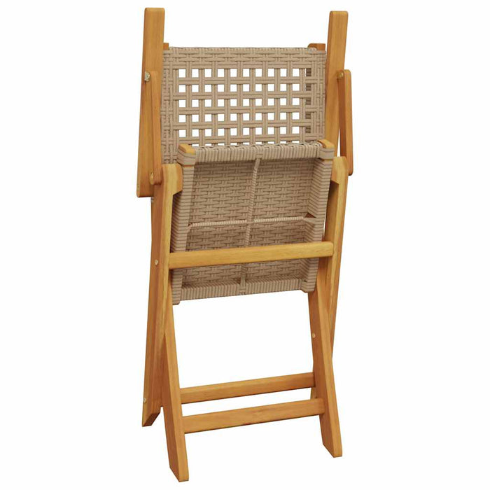 Set mobilier bistro, 3 piese, poliratan bej/lemn masiv WALTI