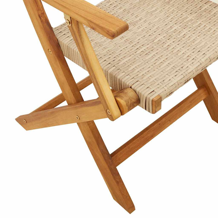 Set mobilier bistro, 3 piese, poliratan bej/lemn masiv WALTI