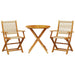 Set mobilier bistro, 3 piese, bej, polipropilenă și lemn masiv - WALTI WALTI