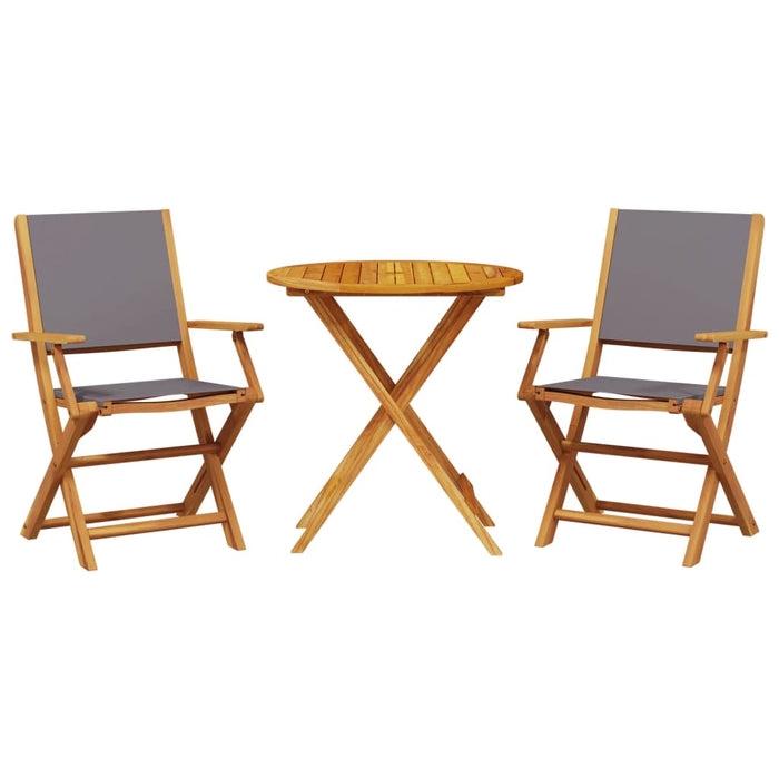 Set mobilier bistro, 3 piese, textil antracit/lemn masiv - WALTI WALTI
