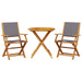 Set mobilier bistro, 3 piese, textil antracit/lemn masiv - WALTI WALTI