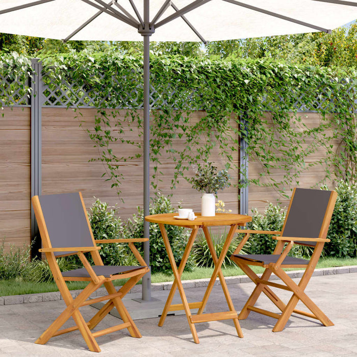 Set mobilier bistro, 3 piese, textil antracit/lemn masiv - WALTI WALTI