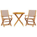 Set mobilier bistro, 3 piese, textil taupe/lemn masiv - WALTI WALTI