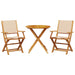 Set mobilier bistro, 3 piese, textil bej/lemn masiv - WALTI WALTI