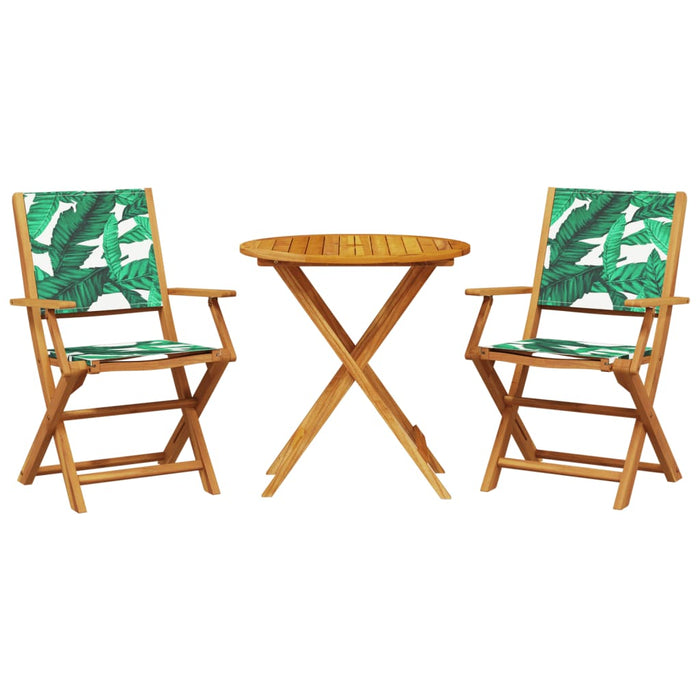 Set mobilier bistro, 3 piese, textil model frunze/lemn masiv - WALTI WALTI
