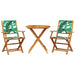 Set mobilier bistro, 3 piese, textil model frunze/lemn masiv - WALTI WALTI