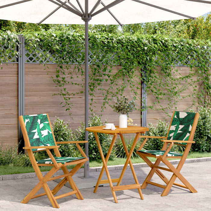 Set mobilier bistro, 3 piese, textil model frunze/lemn masiv - WALTI WALTI