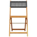 Set mobilier bistro, 3 piese, negru, poliratan și lemn masiv - WALTI WALTI