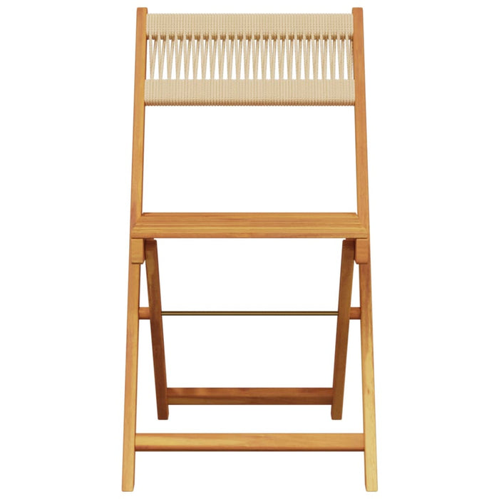 Set mobilier bistro, 3 piese, bej, polipropilenă și lemn masiv - WALTI WALTI