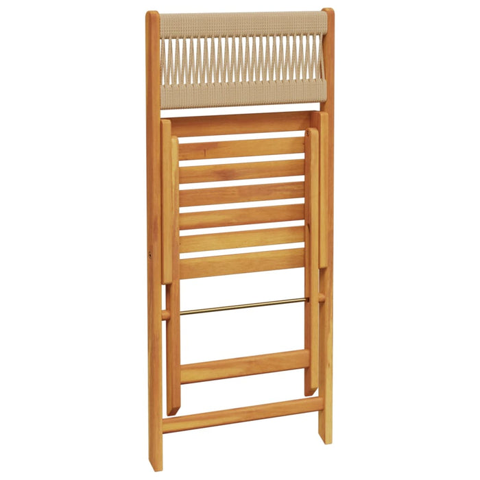 Set mobilier bistro, 3 piese, bej, polipropilenă și lemn masiv - WALTI WALTI