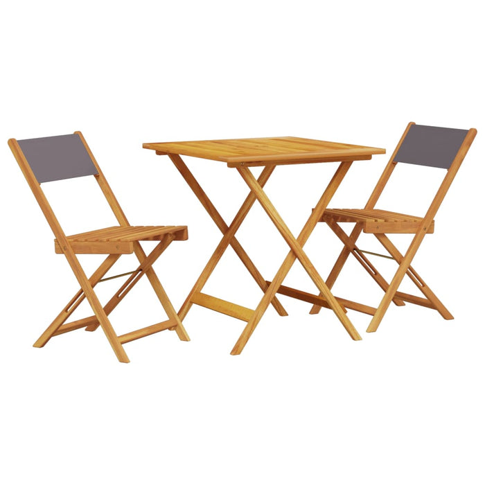 Set mobilier bistro, 3 piese, textil antracit/lemn masiv - WALTI WALTI