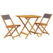 Set mobilier bistro, 3 piese, textil antracit/lemn masiv - WALTI WALTI