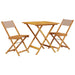 Set mobilier bistro, 3 piese, textil taupe/lemn masiv - WALTI WALTI