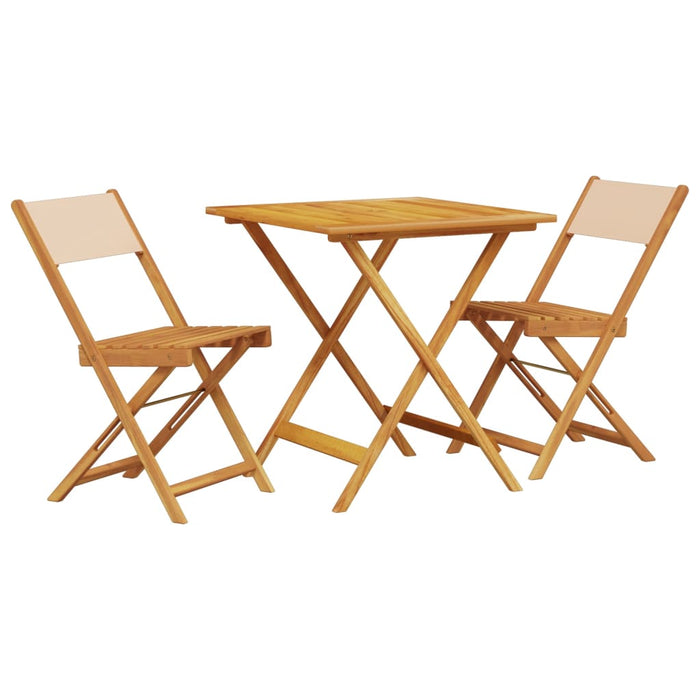 Set mobilier bistro, 3 piese, textil bej/lemn masiv - WALTI WALTI