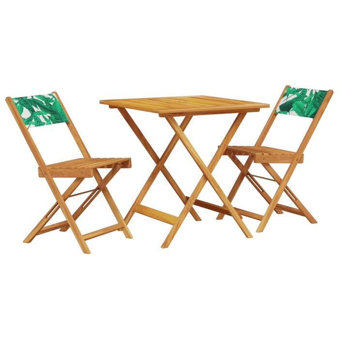 Set mobilier bistro, 3 piese, textil model frunze/lemn masiv - WALTI WALTI