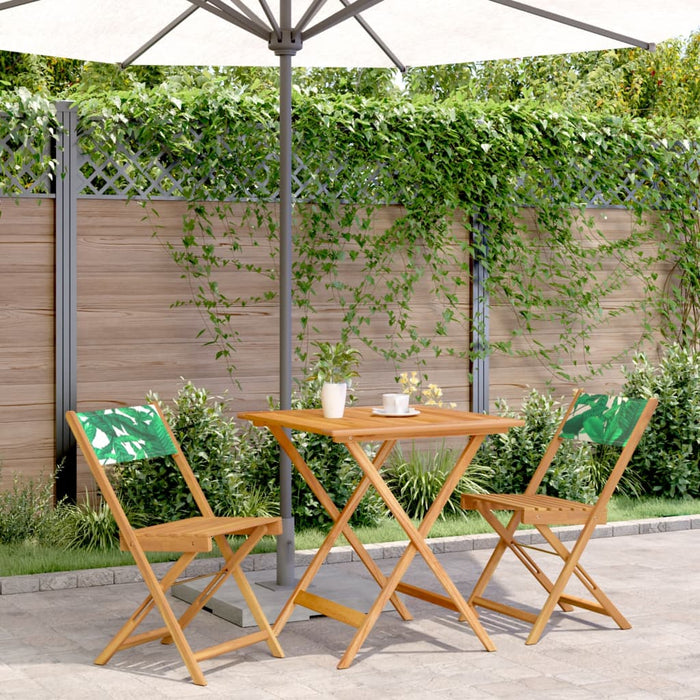 Set mobilier bistro, 3 piese, textil model frunze/lemn masiv - WALTI WALTI
