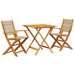 Set mobilier bistro, 3 piese, bej, polipropilenă și lemn masiv - WALTI WALTI
