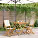 Set mobilier bistro, 3 piese, textil alb crem/lemn masiv - WALTI WALTI