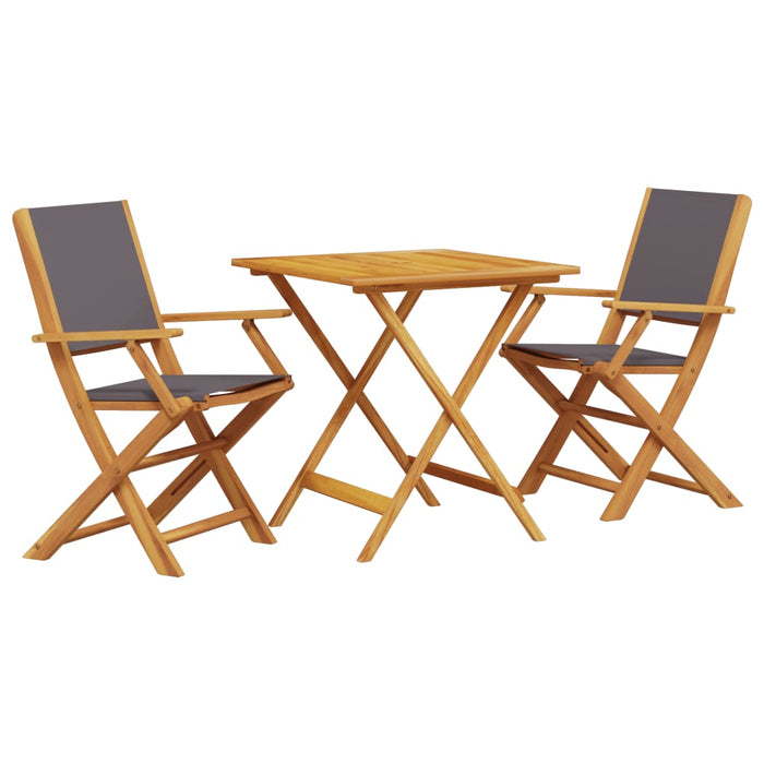 Set mobilier bistro, 3 piese, textil antracit/lemn masiv - WALTI WALTI
