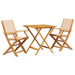 Set mobilier bistro, 3 piese, textil bej/lemn masiv - WALTI WALTI
