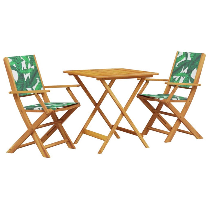 Set mobilier bistro, 3 piese, textil model frunze/lemn masiv - WALTI WALTI