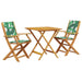 Set mobilier bistro, 3 piese, textil model frunze/lemn masiv - WALTI WALTI