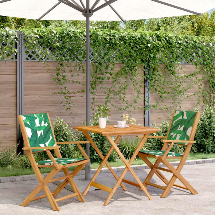 Set mobilier bistro, 3 piese, textil model frunze/lemn masiv - WALTI WALTI