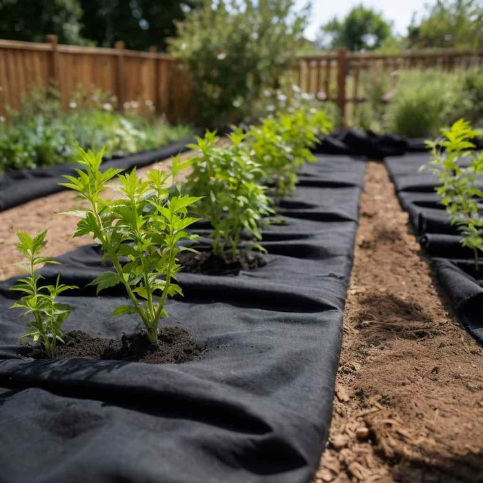 Membrană geotextilă, negru, 1 x 150 m, fibră de poliester - WALTI WALTI