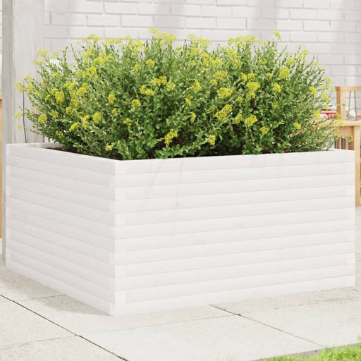 Jardinieră de grădină, alb, 90x90x46 cm, lemn masiv de pin - WALTI WALTI