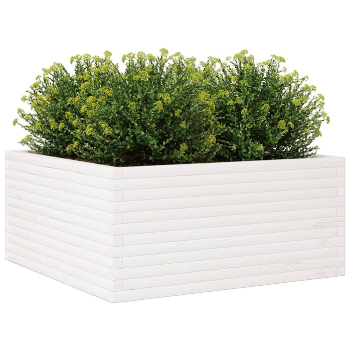 Jardinieră de grădină, alb, 100x100x46 cm, lemn masiv de pin - WALTI WALTI