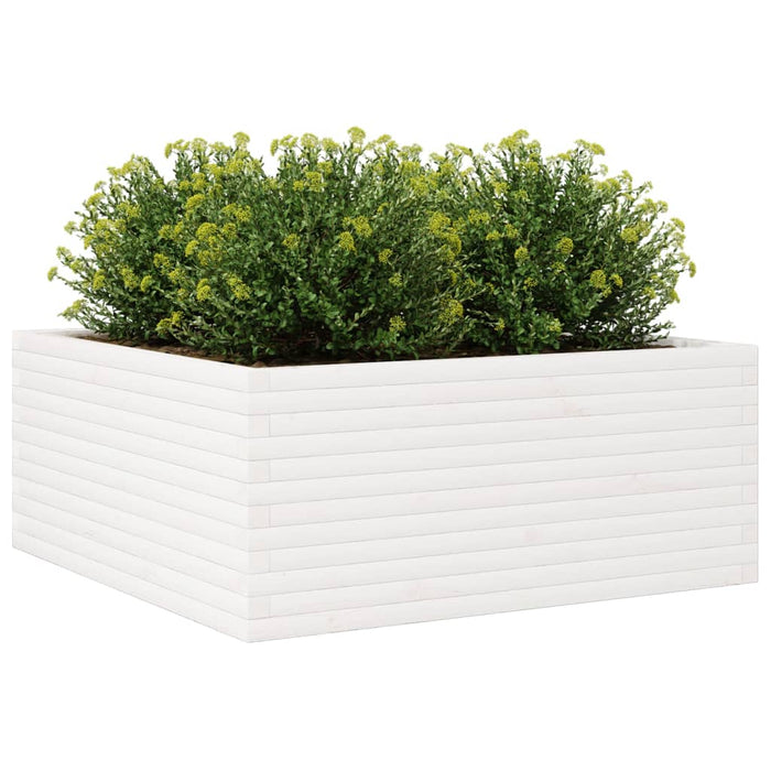 Jardinieră de grădină, alb, 110x110x46 cm, lemn masiv de pin - WALTI WALTI