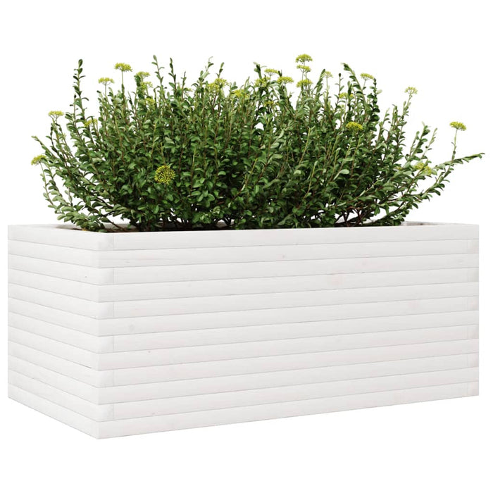 Jardinieră de grădină, alb, 110x60x46 cm, lemn masiv de pin - WALTI WALTI