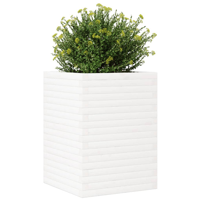 Jardinieră de grădină, alb, 50x50x68,5 cm, lemn masiv de pin - WALTI WALTI