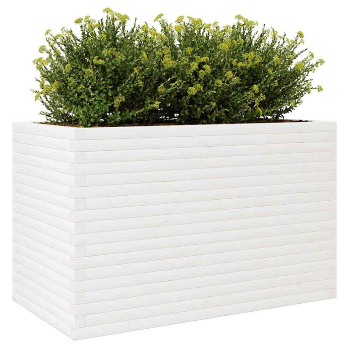 Jardinieră de grădină, alb, 110x60x68,5 cm, lemn masiv de pin - WALTI WALTI