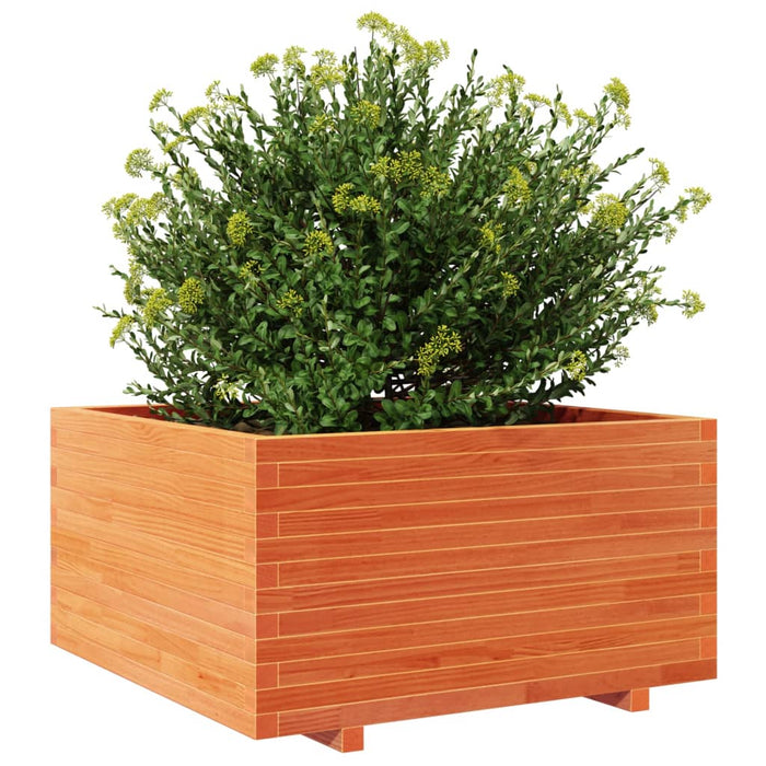 Jardinieră grădină, maro ceruit, 90x90x49,5 cm, lemn masiv pin - WALTI WALTI