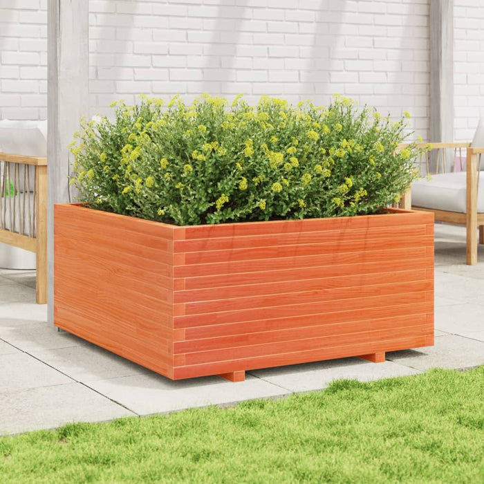 Jardinieră grădină maro ceruit, 100x100x49,5 cm, lemn masiv pin - WALTI WALTI