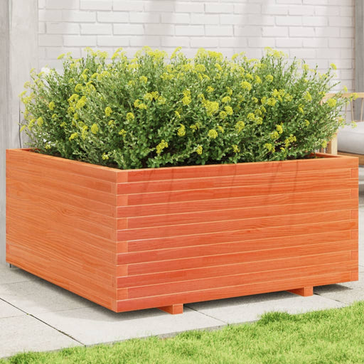 Jardinieră grădină maro ceruit, 100x100x49,5 cm, lemn masiv pin - WALTI WALTI