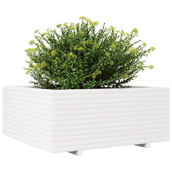 Jardinieră de grădină, alb, 110x110x49,5 cm, lemn masiv de pin - WALTI WALTI