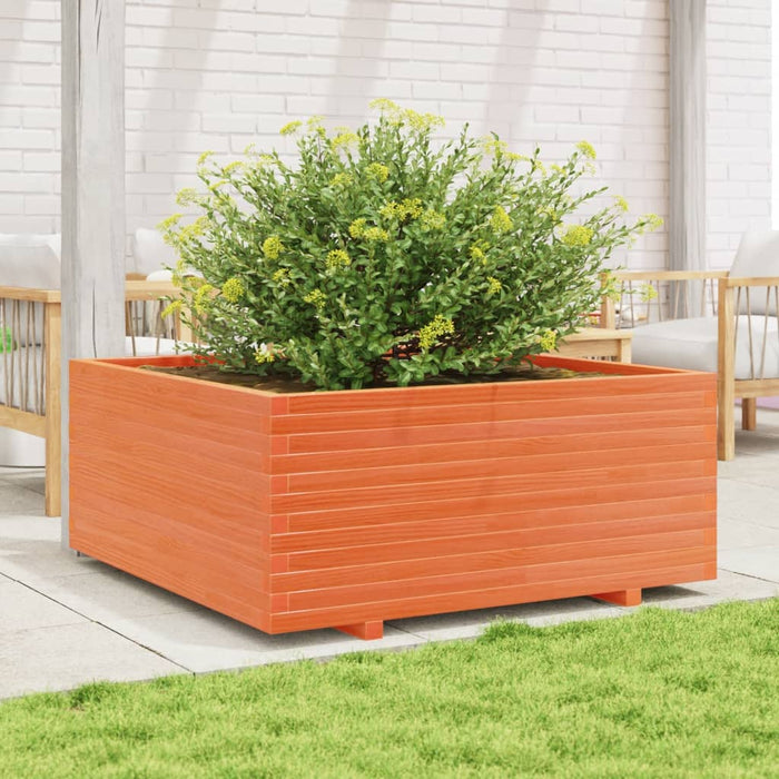 Jardinieră grădină maro ceruit, 110x110x49,5 cm, lemn masiv pin - WALTI WALTI