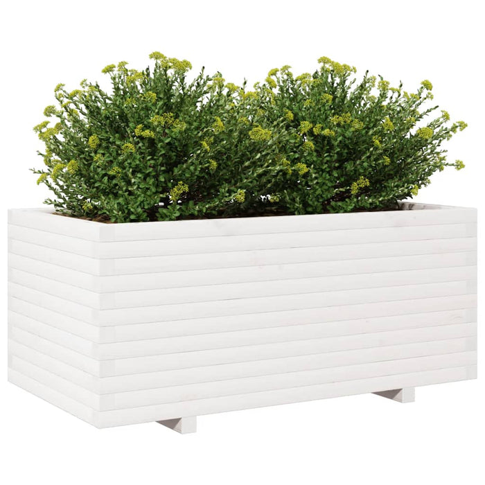 Jardinieră de grădină, alb, 110x60x49,5 cm, lemn masiv de pin - WALTI WALTI