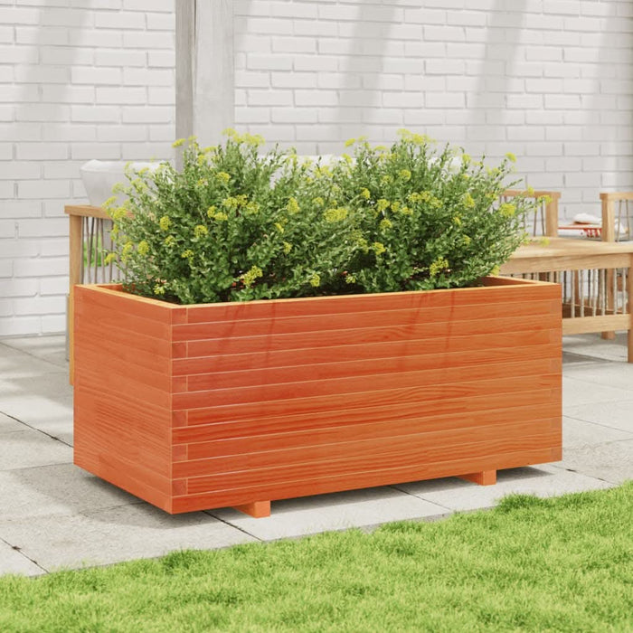 Jardinieră grădină, maro ceruit, 110x60x49,5 cm, lemn masiv pin - WALTI WALTI