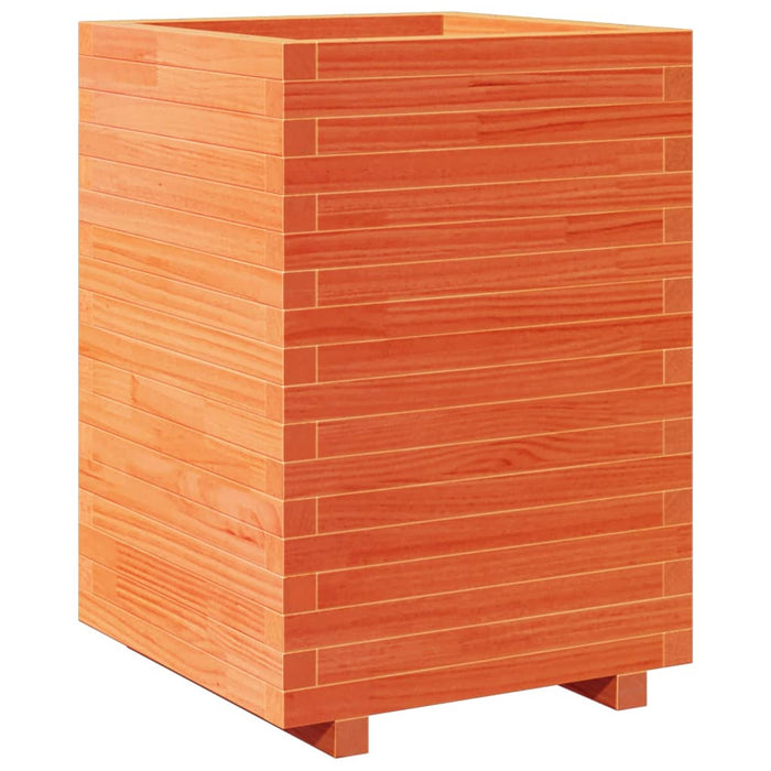 Jardinieră de grădină, maro ceruit 50x50x72,5 cm lemn masiv pin - WALTI WALTI